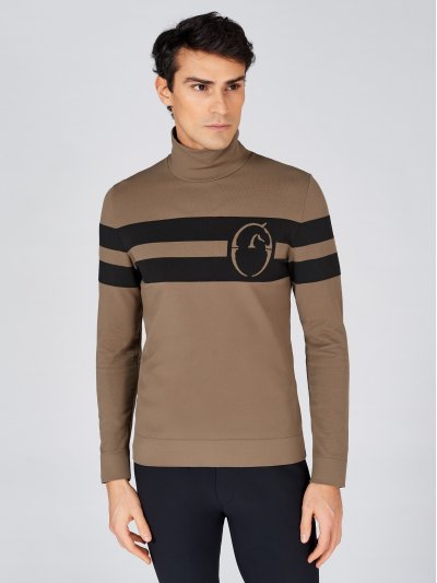 Jersey fino de color verde con cuello alto para hombre - Vernago - Vestrum