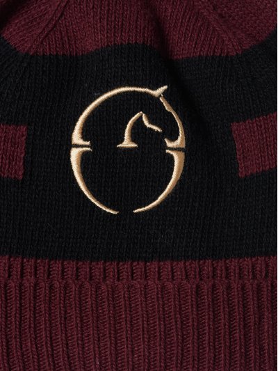 Gorro de punto a burdeos y negro para invierno - Ofena - Vestrum - imagen 2