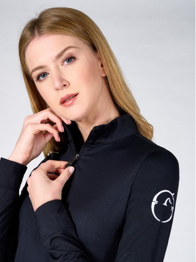 Navy blue half-zip sweatshirt for women, Karlstad model - Vestrum