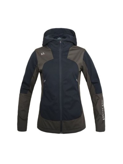 Chaqueta técnica gris oscuro y verde con capucha para mujer - KLeliza - Kingsland