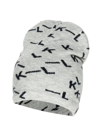 Gorro fino de punto gris y azul marino con interior polar - KLgianni - Kingsland
