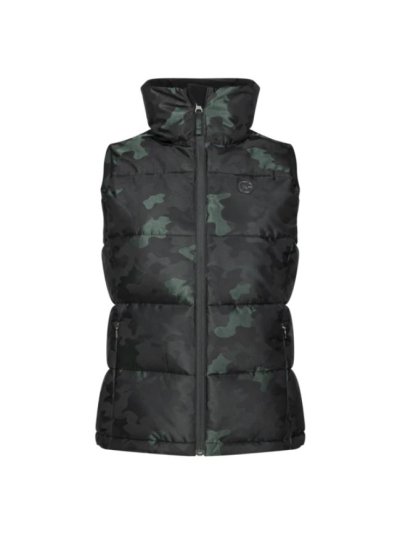 Chaleco acolchado de estampado militar sin capucha para mujer - KLgracy - Kingsland