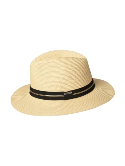Sombrero de paja toquilla clásico (beige) con cinta negra unisex - Kldivine - Kingsland