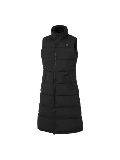 Chaleco negro largo acolchado sin capucha para mujer - KLfayth - Kingsland
