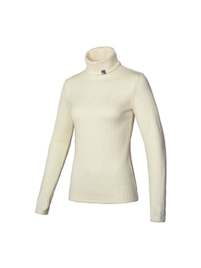 Jersey grueso de punto color crema de cuello vuelto para mujer - KLfilomena - Kingsland