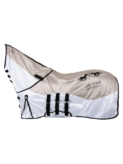 Manta antimoscas blanca y beige para caballo con protección UV HVPNena - HV Polo - imagen 2