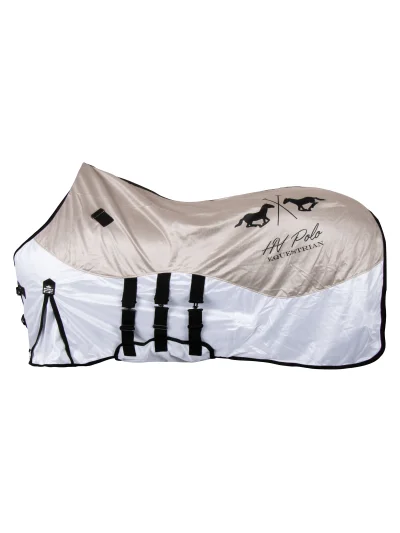 Manta antimoscas blanca y beige para caballo con protección UV HVPNena - HV Polo - imagen 3