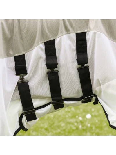 Manta antimoscas blanca y beige para caballo con protección UV HVPNena - HV Polo - imagen 4
