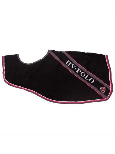 Couverture polaire avec couvre-reins noir, gris et fuchsia pour cheval - Haxtun - HV Polo