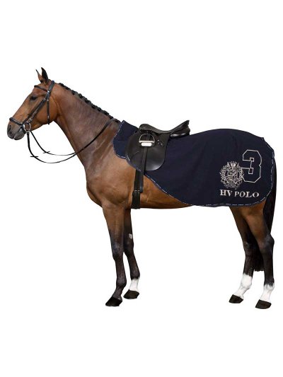 Couverture polaire avec couvre-reins bleu marine pour cheval - Favouritas - HV Polo