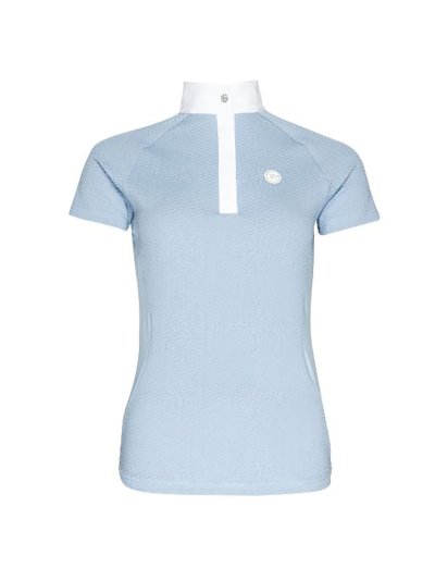 Polo de competición de manga corta azul celeste para mujer - KLhosanna - Kingsland