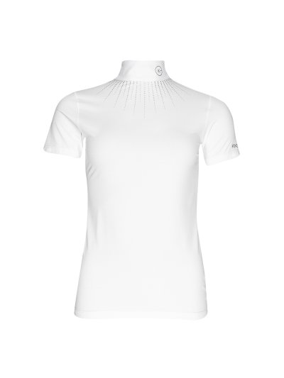 Polo de concours à manches courtes blanc à paillettes pour fille KLHollis - Kingsland