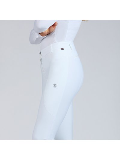 Pantalones de montar blancos (full grip) con cristales de Swarovski para mujer KlKerry - Kingsland