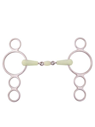Mors de filet Pessoa à 3 pièces 18mm goût pomme pour cheval - BR