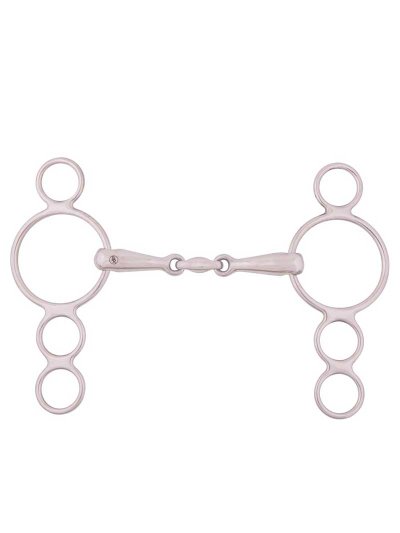 Mors de filet Pessoa à 3 pièces 18mm pour cheval - BR