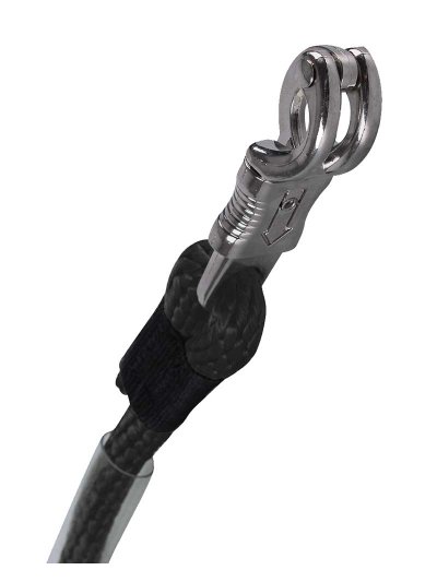 Longe noire de 60cm avec protection en caoutchouc pour préparation ou transport - QHP - imagen 2