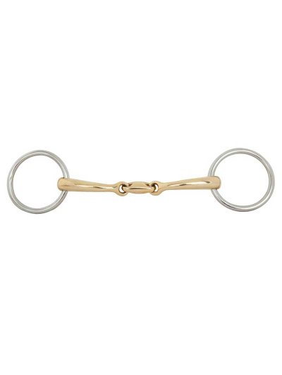 Filete de Cuprigan curvo doble partido de 10mm con anillas sueltas para caballo Soft Contact - BR