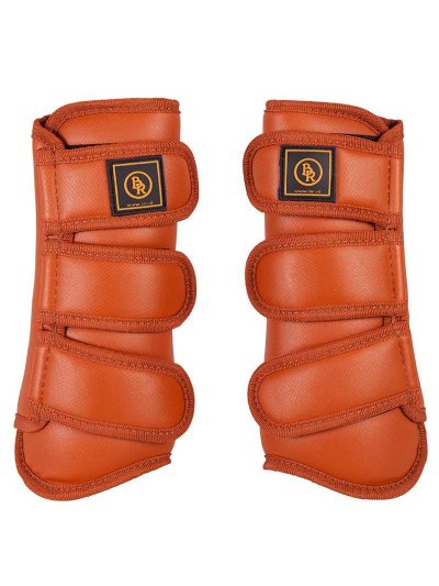 Lot de 2 protections de dressage orange/cuivrés pour cheval et/ou poney - Pro Max - BR