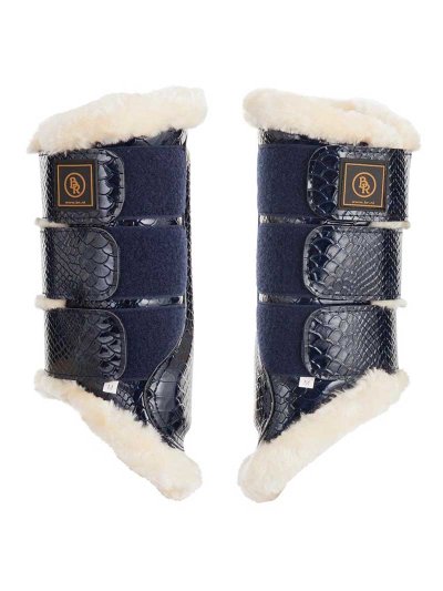 Lot de 2 protections de dressage bleu marine avec imprimé animal et mouton pour cheval - Majestic Lacquer - BR