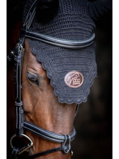 Navy blue earmuffs with elastic ears for horses - Jumpin - imagen 3
