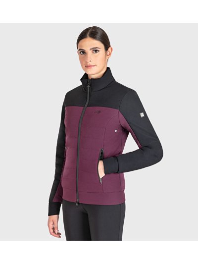 Abrigo morado y negro para invierno con cremallera para mujer - Equiline