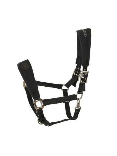 Cabezada de cuadra gris oscuro con muserola y testera polares para caballo - Kingsland