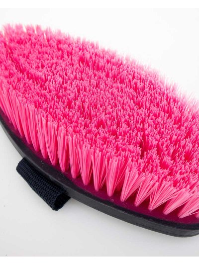 Brosse moyen fucsia et noir de poils doux pour le corps (mesure 16x7,5cm, poils de 3cm) Hearts - Imperial Riding - imagen 2