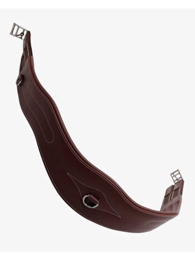 Sangle en cuir marron avec coutures pour cheval - QHP