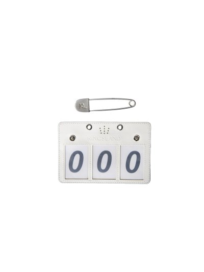 Portadorsal de concurso blanco Maddie con 3 números - Kingsland
