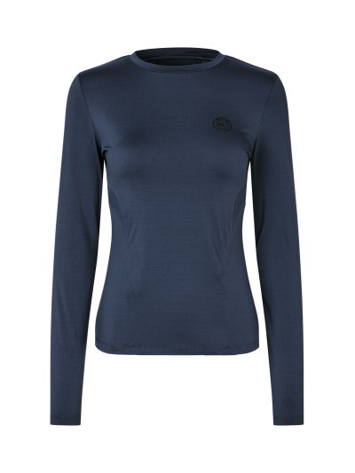 Camiseta de entrenamiento azul marino oscuro y manga larga para mujer -KLMandy Kingsland