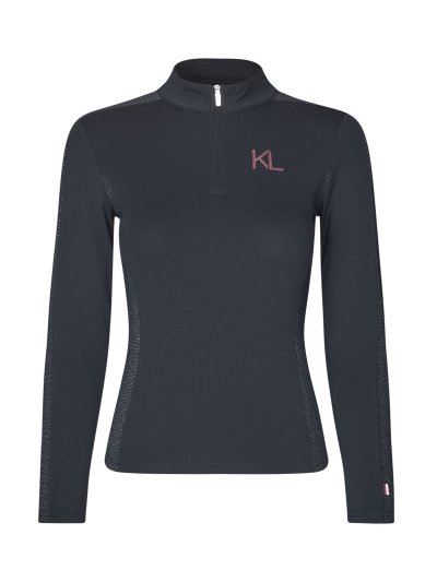 Camiseta de entrenamiento de manga larga con media cremallera cuello en azul marino para niña - KLMelody - Kingsland