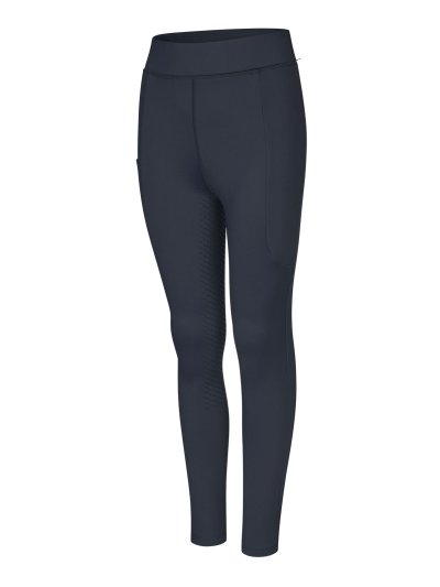 Mallas de invierno azul marino (full grip) para junior -KLMelody-Kingsland