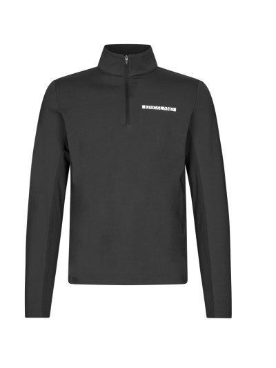 Men’s black long-sleeve training shirt with high neck and half-zip - KLNoval Kingsland