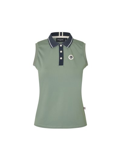 Top tipo polo sin mangas verde para mujer Laura - Kingsland
