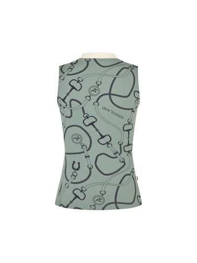 Top de entrenamiento sin mangas verde con motivos ecuestres para mujer Larissa - Kingsland - imagen 2