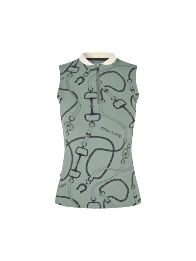 Top de entrenamiento sin mangas verde con motivos ecuestres para mujer Larissa - Kingsland