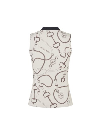 Top de entrenamiento sin mangas beige con motivos ecuestres para mujer Larissa - Kingsland - imagen 2