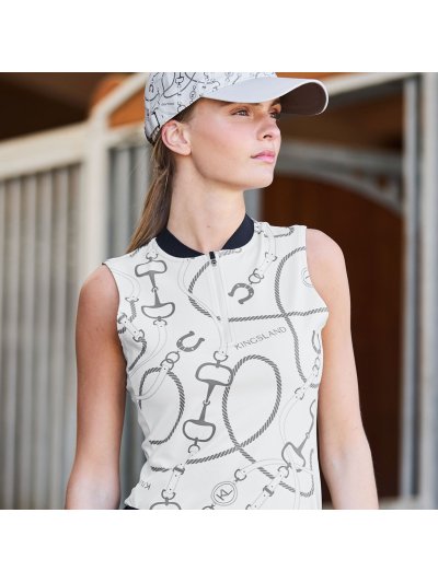 Top de entrenamiento sin mangas beige con motivos ecuestres para mujer Larissa - Kingsland - imagen 4