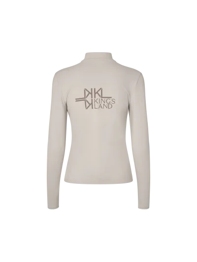 Polo de entrenamiento beige (Beige Dove) de manga larga con media cremallera para mujer Andrea - Kingsland - imagen 2