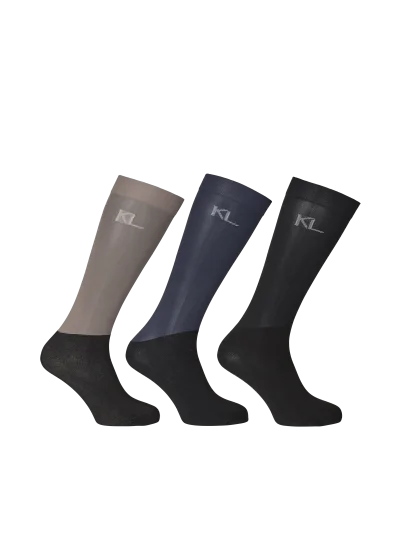Pack de 3 pares de calcetines de concurso surtidos (negro, azul marino y beige) Agnes - Kingsland