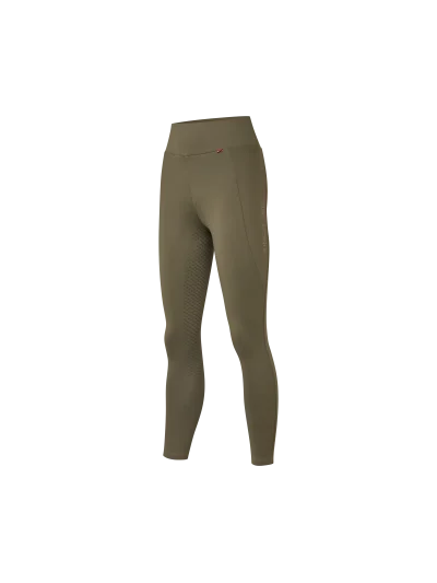 Legging d'équitation brossé vert olive (Kalamata) à fond intégral F-Tec4 pour femme Amanda - Kingsland