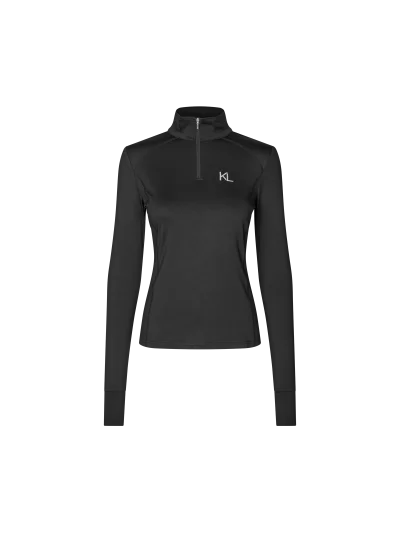 Polo de entrenamiento negra con polar y media cremallera para mujer Anastasia - Kingsland