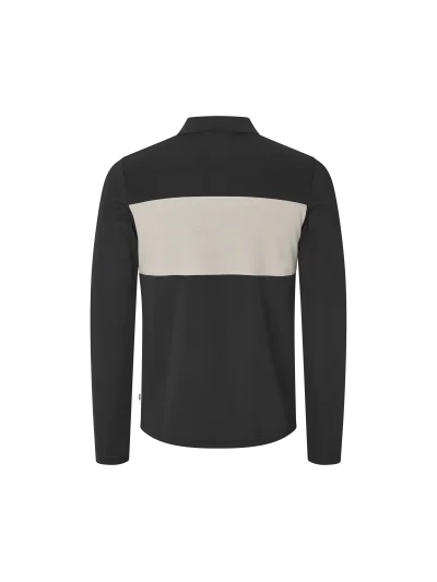 Polo à manches longues en piqué de laine noir pour homme Axel - Kingsland - imagen 2