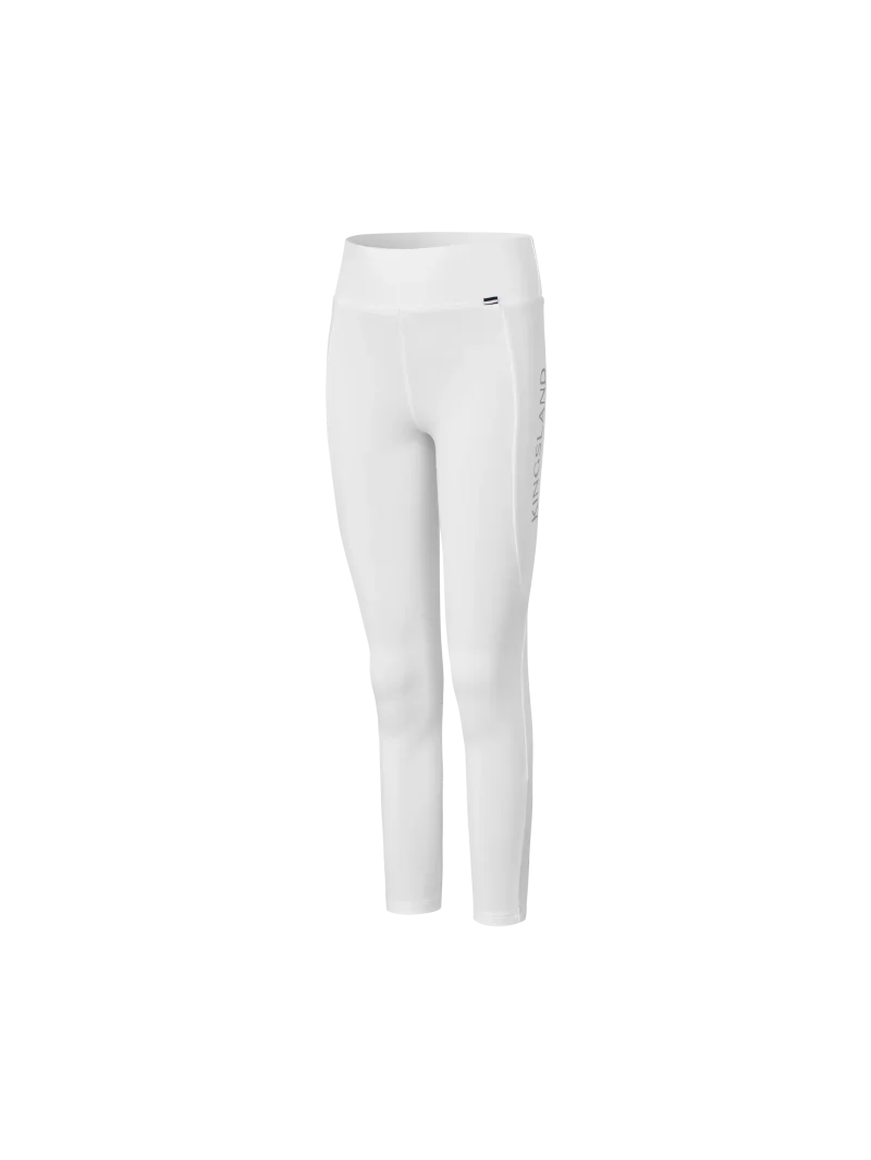Legging d'équitation junior brossé blanc à fond intégral F-Tec4 Alexis