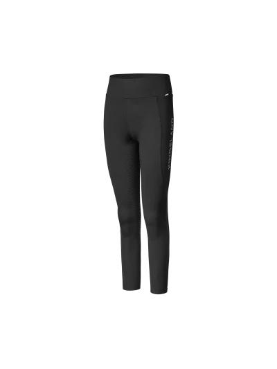 Black junior brushed full-grip riding tights F-Tec4 Alexis - Kingsland