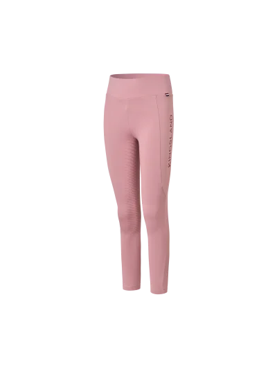 Pink (Lilas) junior brushed full-grip riding tights F-Tec4 Alexis - Kingsland