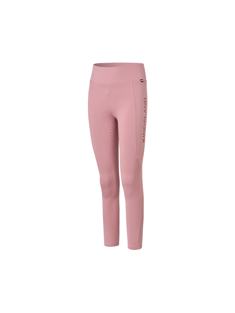 Legging d'équitation junior brossé rose (Lilas) à fond intégral F-Tec4 Alexis
