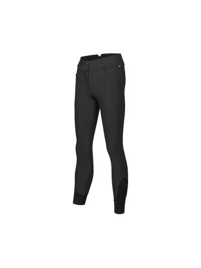 Black water-repellent full-grip riding breeches for women Karla - Kingsland