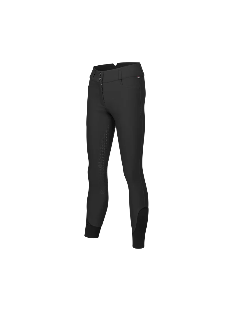 Pantalon d'équitation noir à fond intégral déperlant pour femme Karla