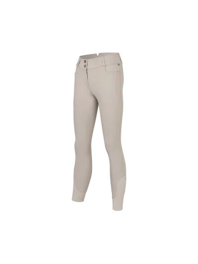 Beige (Beige Dove) water-repellent full-grip riding breeches for women Karla - Kingsland